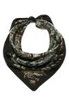 Allsaints Canter Script Square Scarf In Black