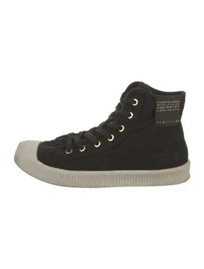 Pre-owned Allsaints Canvas Sneakers In Black