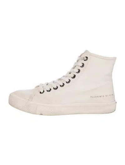 Pre-owned Allsaints Canvas Sneakers In Neutral