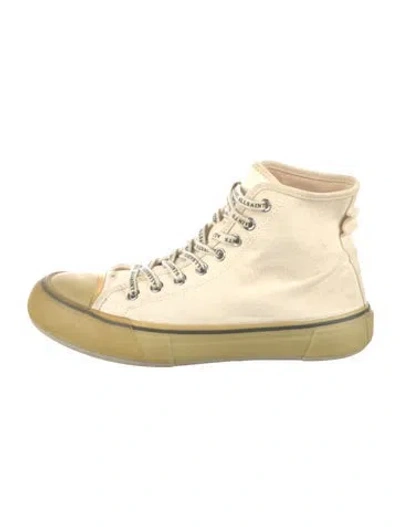 Pre-owned Allsaints Canvas Sneakers In Neutrals