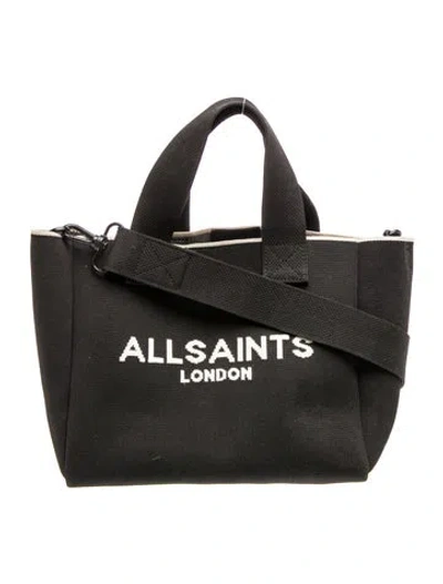 Pre-owned Allsaints Canvas Tote In Black