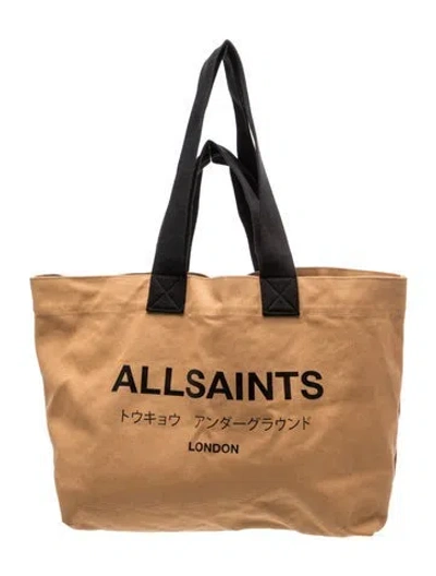 Pre-owned Allsaints Canvas Tote In Brown