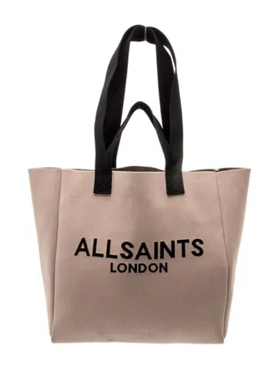 Pre-owned Allsaints Canvas Tote In Neutral