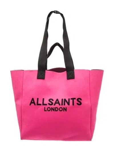 Pre-owned Allsaints Canvas Tote In Pink