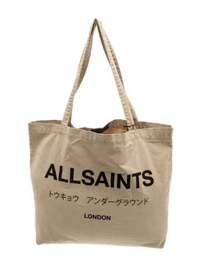 Pre-owned Allsaints Canvas Tote W/ Tags In Gray