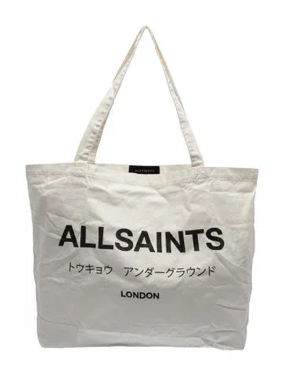Pre-owned Allsaints Canvas Tote In White