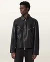 Allsaints Caon Oversized Leather Jacket In Black
