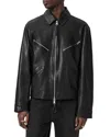 Allsaints Caon Oversized Leather Jacket In Black