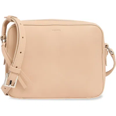 Allsaints Captain Leather Square Crossbody Bag In Pale Pink