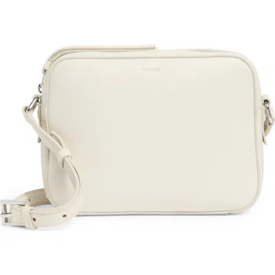 Allsaints Captain Leather Square Crossbody Bag In Pampas White