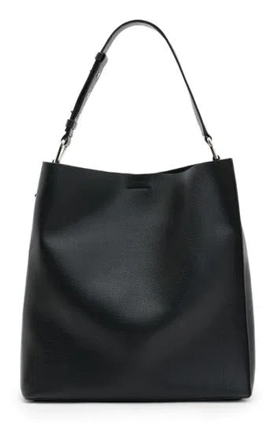 Allsaints Captain N/s Leather Shoulder Bag In Black