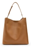Allsaints Captain N/s Leather Shoulder Bag In Deep Tan