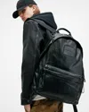 Allsaints Carabiner Embossed Leather Backpack In Black