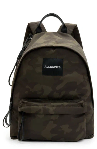Allsaints Carabiner Nylon Backpack In Dark Camo Green