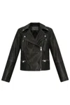 Allsaints Leather Cargo Biker Jacket In Black