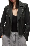 Allsaints Cargo Leather Biker Jacket In Black/grey
