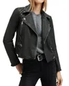 Allsaints Cargo Distressed Leather Biker Jacket In Black/grey