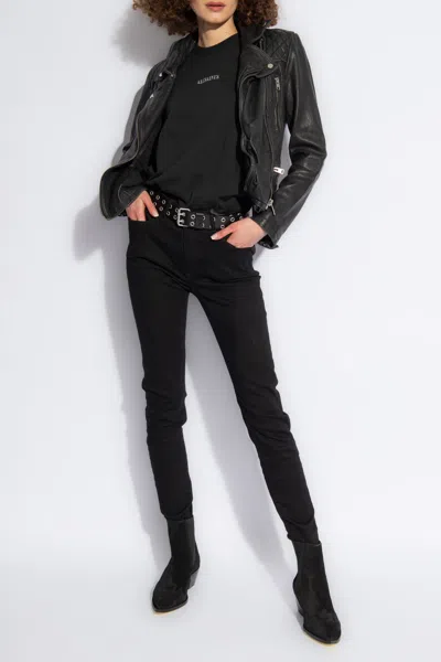 Allsaints ‘cargo' Leather Jacket In Black