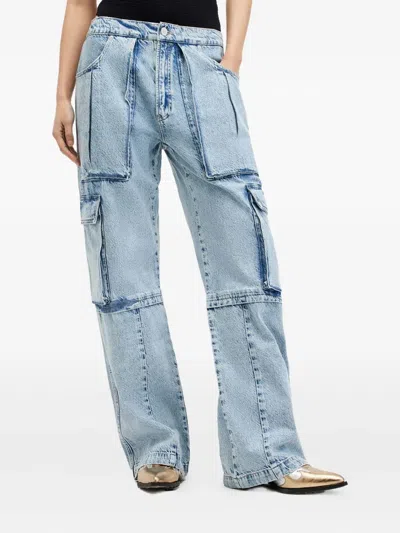 Allsaints Cargo-pocket Jeans In Blue