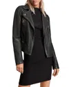 Allsaints Cargo Quilted Leather Biker Jacket In Black