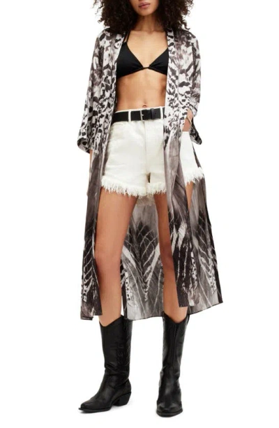 Allsaints Carine Sienna Longline Printed Kimono In White
