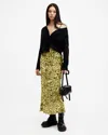 Allsaints Carla Maxi Skirt In Teresa Lime Green