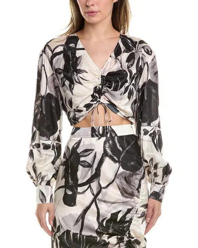 Allsaints Carla Silk-blend Top In White