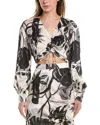 Allsaints Carla Silk-blend Top In White