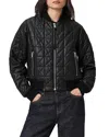 Allsaints Carly Quilted Leather Bomber Jacket In Black