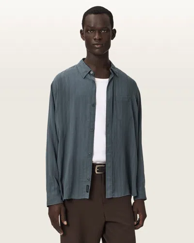 Allsaints Carlyle Long Sleeve Oversized Shirt In Gray