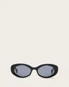 Allsaints Carolyn Square Cat Eye Sunglasses In Gloss Black