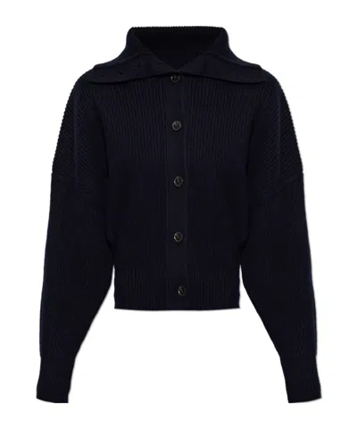 Allsaints Caron Button-front Knit Cardigan In Black