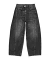 Allsaints Womens Washed Black Carter Barrel-leg Mid-rise Denim Jeans In Black
