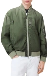 Allsaints Cascade Zip-fastening Ribbed-cuff Bomber Jacket In Green