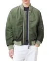 Allsaints Cascade Zip-fastening Ribbed-cuff Bomber Jacket In Island Green