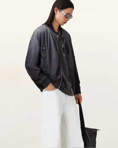 ALLSAINTS POLYESTER CASCADE RELAXED FIT BOMBER JACKET