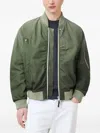 Allsaints Cascade Zip-fastening Ribbed-cuff Bomber Jacket In Green