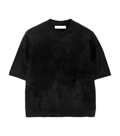 Allsaints Cashmere Ada Short-sleeve Sweater In Black
