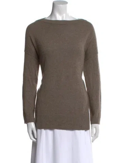 Pre-owned Allsaints Cashmere Bateau Neckline Sweater In Brown