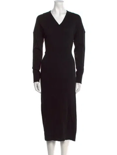 Pre-owned Allsaints Cashmere Midi Length Dress In Black