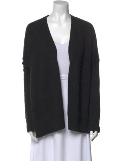 Pre-owned Allsaints Cashmere Open Front Sweater In Gray