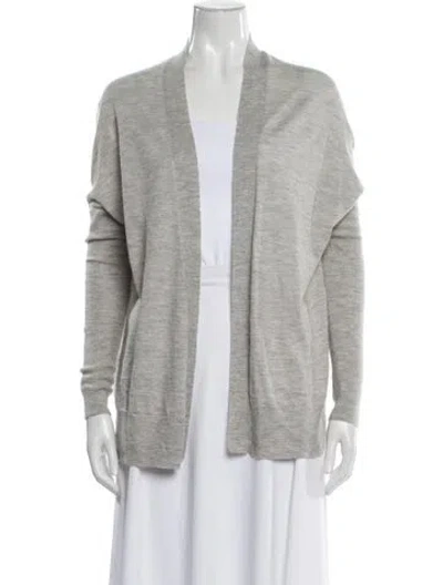 Pre-owned Allsaints Cashmere Open Front Sweater In Gray