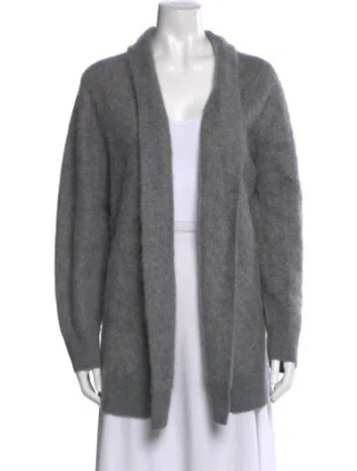 Pre-owned Allsaints Cashmere Open Front Sweater In Gray