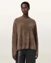 Allsaints Rebel Crewneck Cashmere Sweater In Brown