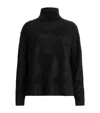Allsaints Rebel Cashmere Roll Neck Sweater In Black