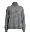 Allsaints Rebel Brushed Cashmere Roll Neck Jumper In Grey