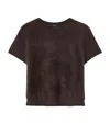 Allsaints Womens Oxblood Red Rebel Crew-neck Short-sleeve Brushed Cashmere T-shirt In Brown