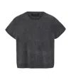 Allsaints Womens Graphite Grey Rebel Crew-neck Short-sleeve Brushed Cashmere T-shirt In Gray