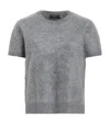 Allsaints Rebel Brushed Cashmere Knitted T-shirt In Grey