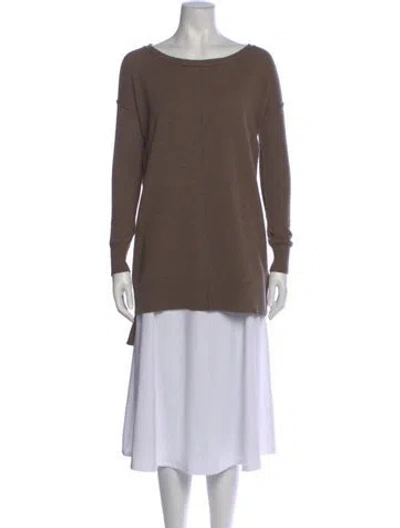 Pre-owned Allsaints Cashmere Scoop Neck Sweater In Brown